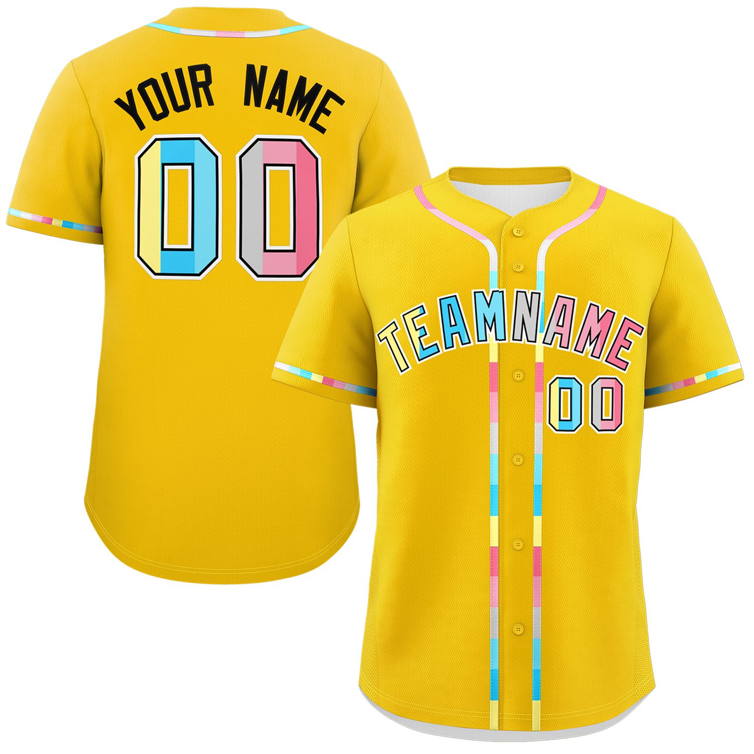 Custom Gold Genderflux For Pride Month Classic Style Authentic Baseball Jersey