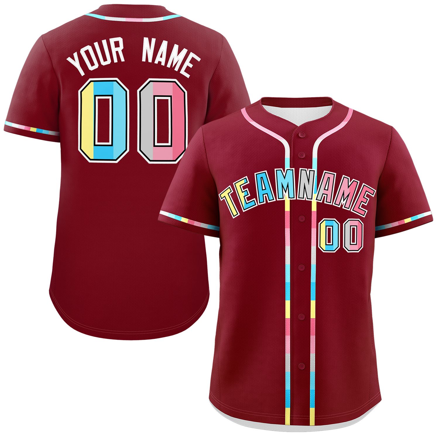 Custom Crimson Genderflux For Pride Month Classic Style Authentic Baseball Jersey