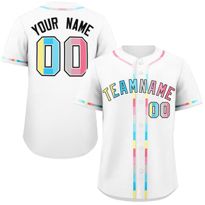 Custom White Genderflux For Pride Month Classic Style Authentic Baseball Jersey