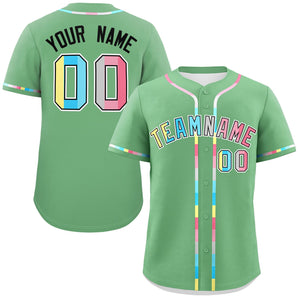 Custom Light Green Genderflux For Pride Month Classic Style Authentic Baseball Jersey