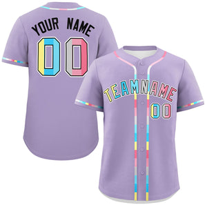 Custom Light Purple Genderflux For Pride Month Classic Style Authentic Baseball Jersey