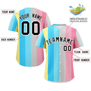 Custom Rainbow Genderflux For Pride Month Color Block Authentic Baseball Jersey