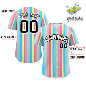 Custom Rainbow Genderflux For Pride Month Color Block Authentic Baseball Jersey