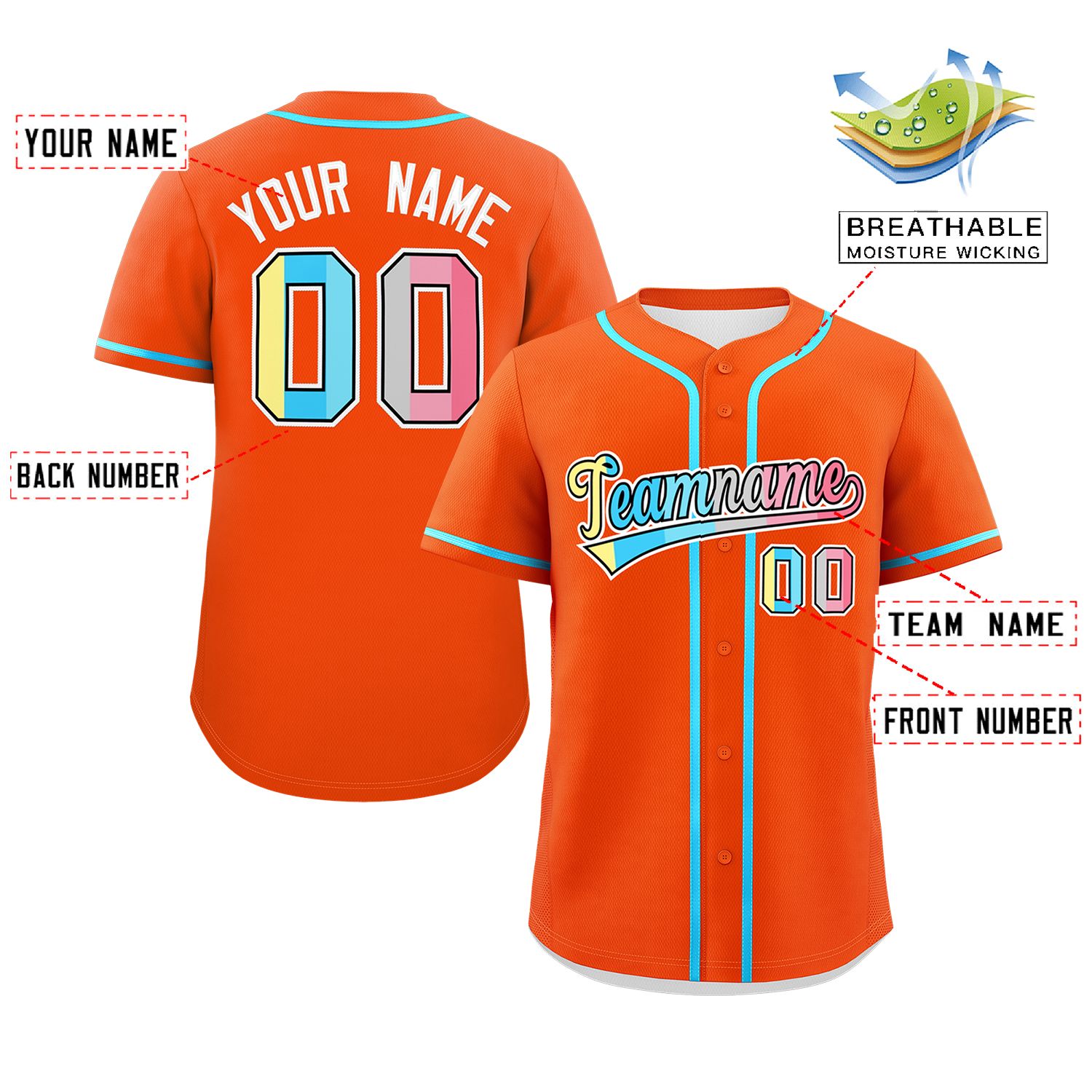 Custom Orange Genderflux For Pride Month Classic Style Authentic Baseball Jersey