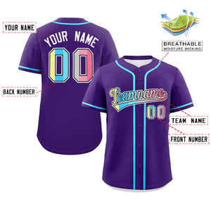 Custom Purple Genderflux For Pride Month Classic Style Authentic Baseball Jersey