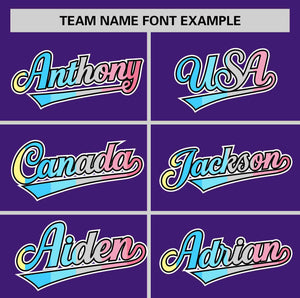 Custom Purple Genderflux For Pride Month Classic Style Authentic Baseball Jersey