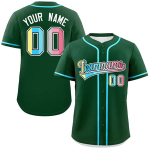 Custom Green Genderflux For Pride Month Classic Style Authentic Baseball Jersey