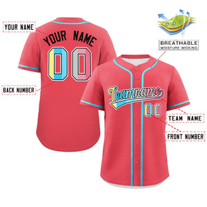 Custom Light Red Genderflux For Pride Month Classic Style Authentic Baseball Jersey