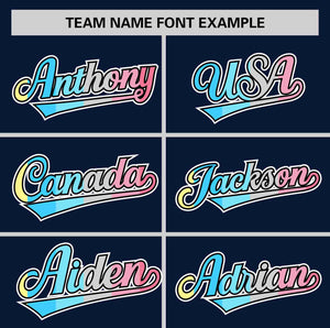 Custom Navy Genderflux For Pride Month Classic Style Authentic Baseball Jersey