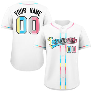 Custom White Genderflux For Pride Month Classic Style Authentic Baseball Jersey