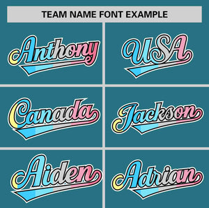 Custom Aqua Genderflux For Pride Month Classic Style Authentic Baseball Jersey