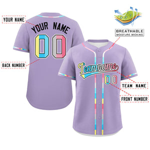 Custom Light Purple Genderflux For Pride Month Classic Style Authentic Baseball Jersey