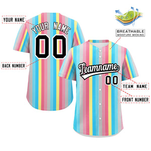 Custom Rainbow Genderflux For Pride Month Color Block Authentic Baseball Jersey