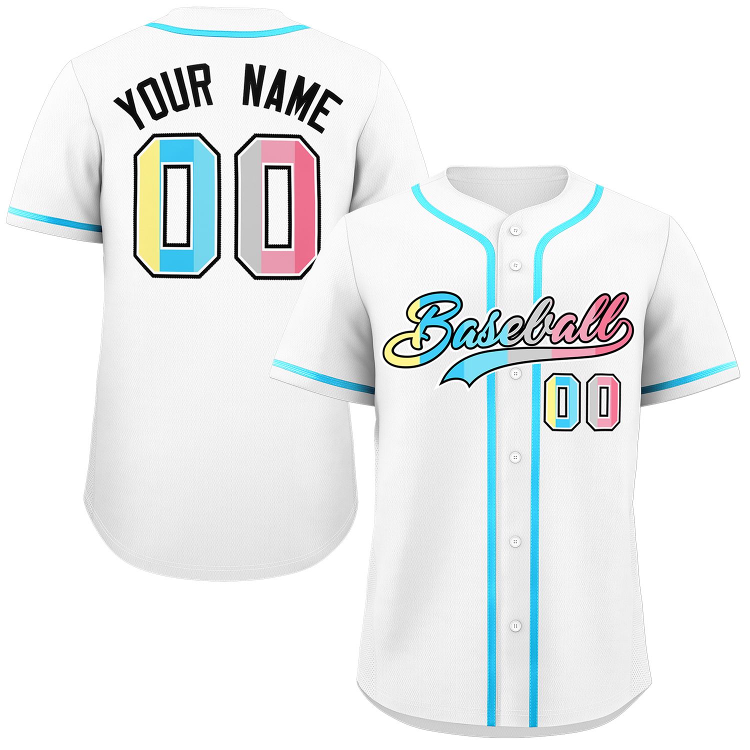 Custom White Genderflux For Pride Month Classic Style Authentic Baseball Jersey