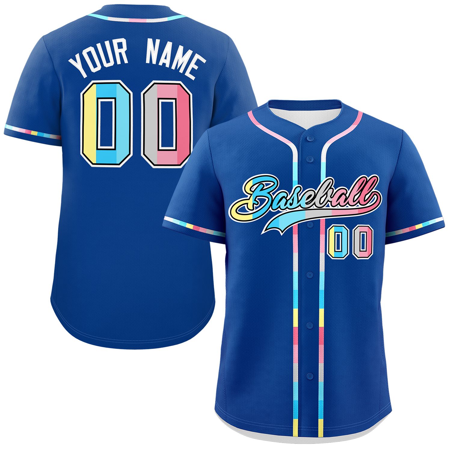 Custom Royal Genderflux For Pride Month Classic Style Authentic Baseball Jersey