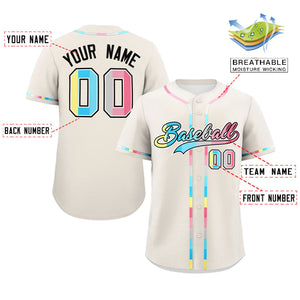 Custom Cream Genderflux For Pride Month Classic Style Authentic Baseball Jersey