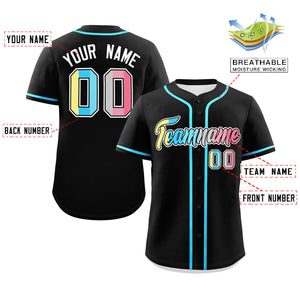 Custom Black Genderflux For Pride Month Classic Style Authentic Baseball Jersey