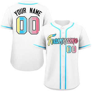 Custom White Genderflux For Pride Month Classic Style Authentic Baseball Jersey