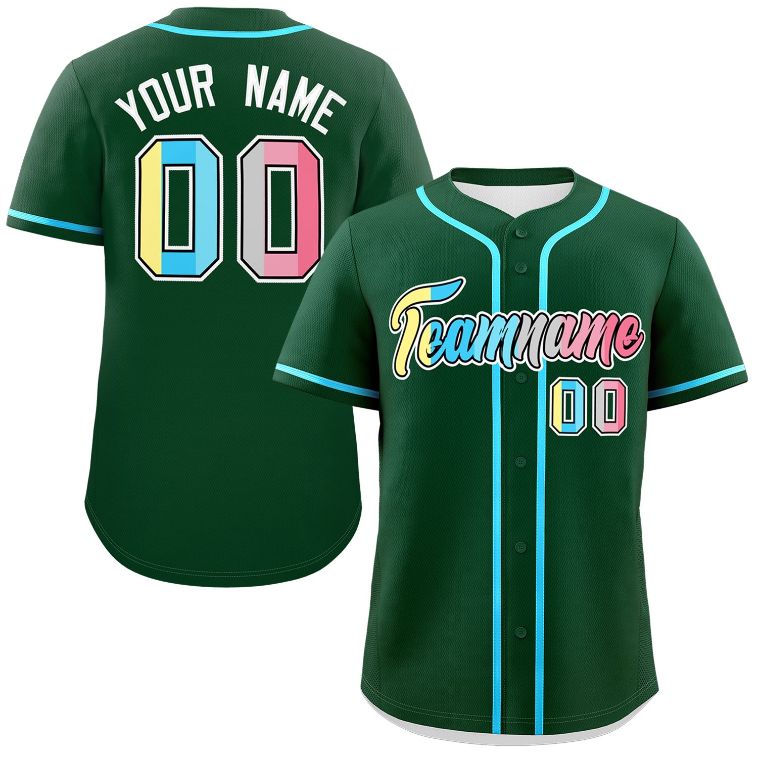 Custom Green Genderflux For Pride Month Classic Style Authentic Baseball Jersey