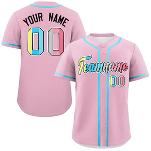 Custom Light Pink Genderflux For Pride Month Classic Style Authentic Baseball Jersey