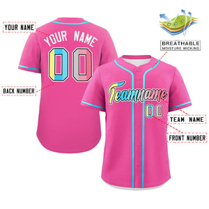 Custom Pink Genderflux For Pride Month Classic Style Authentic Baseball Jersey