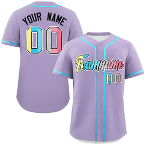 Custom Light Purple Genderflux For Pride Month Classic Style Authentic Baseball Jersey