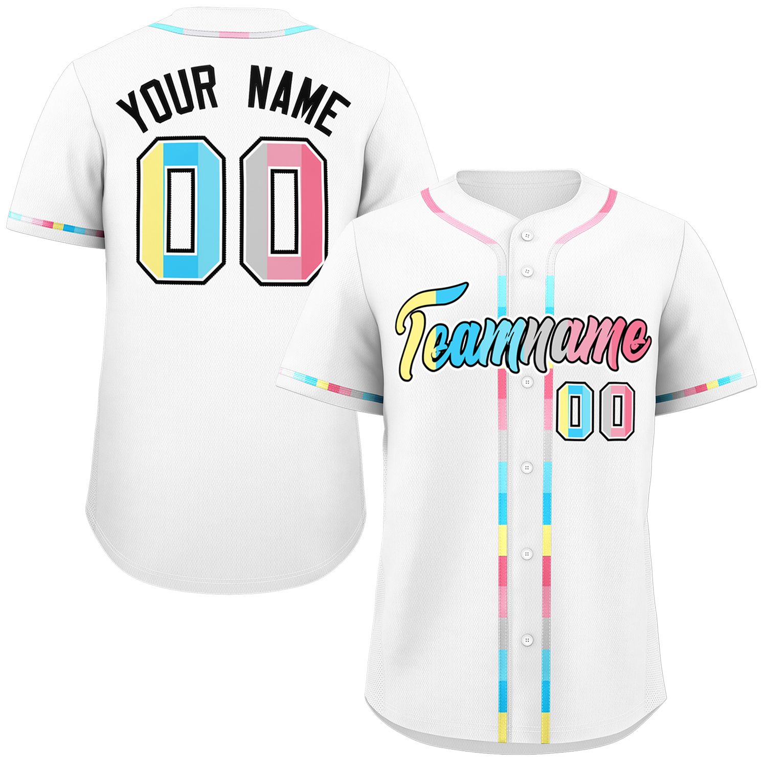 Custom White Genderflux For Pride Month Classic Style Authentic Baseball Jersey