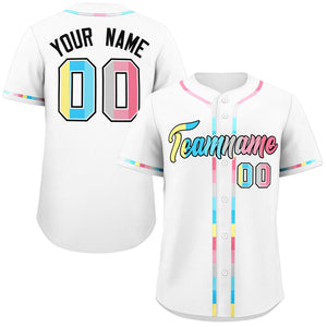 Custom White Genderflux For Pride Month Classic Style Authentic Baseball Jersey