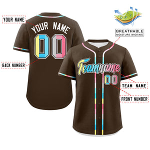 Custom Brown Genderflux For Pride Month Classic Style Authentic Baseball Jersey