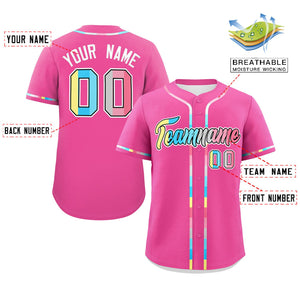 Custom Pink Genderflux For Pride Month Classic Style Authentic Baseball Jersey