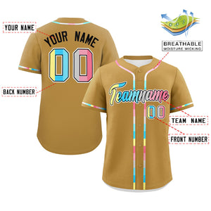 Custom Old Gold Genderflux For Pride Month Classic Style Authentic Baseball Jersey