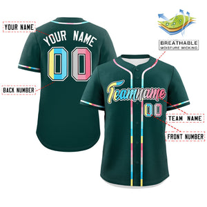 Custom Midnight Green Genderflux For Pride Month Classic Style Authentic Baseball Jersey