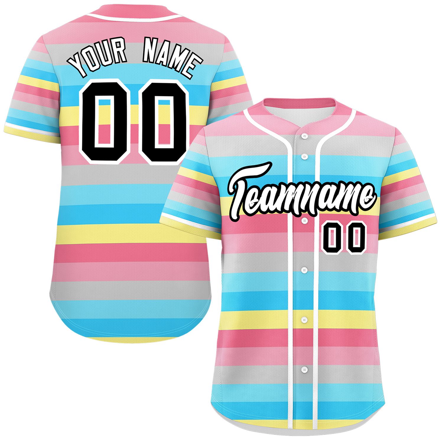 Custom Rainbow Genderflux For Pride Month Color Block Authentic Baseball Jersey