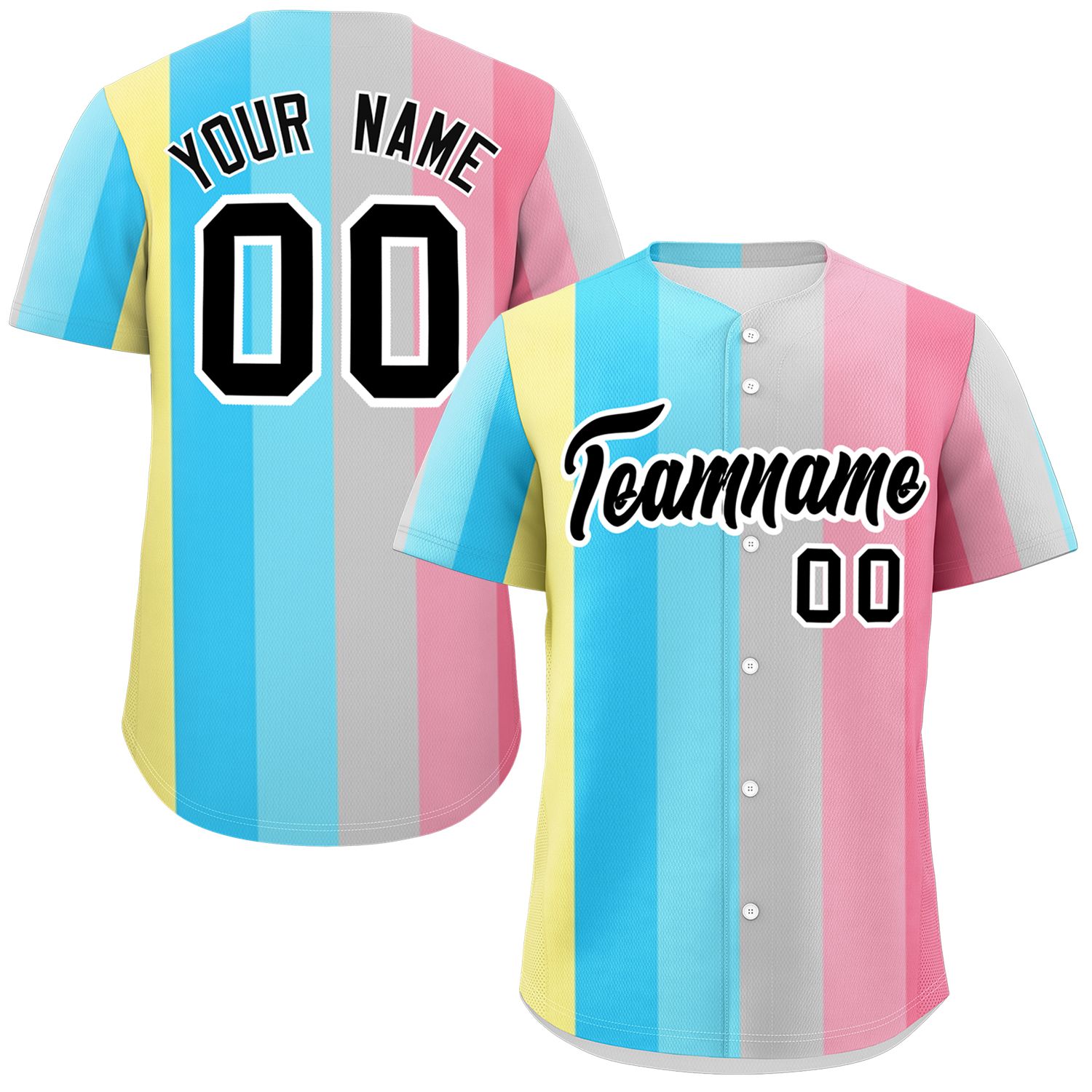 Custom Rainbow Genderflux For Pride Month Color Block Authentic Baseball Jersey