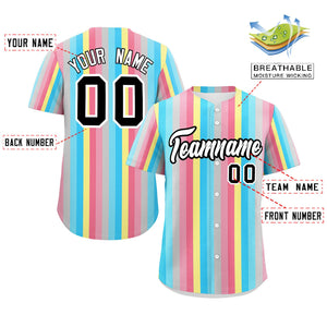 Custom Rainbow Genderflux For Pride Month Color Block Authentic Baseball Jersey