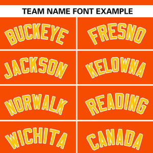 Custom Orange Gold Personalized Flame Graffiti Pattern Authentic Baseball Jersey