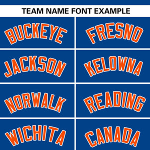 Custom Royal Orange Personalized Flame Graffiti Pattern Authentic Baseball Jersey