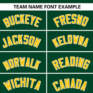 Custom Green Gold Personalized Flame Graffiti Pattern Authentic Baseball Jersey