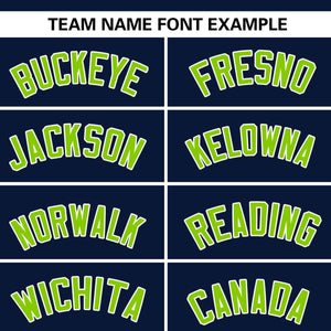 Custom Navy Neon Green Personalized Flame Graffiti Pattern Authentic Baseball Jersey