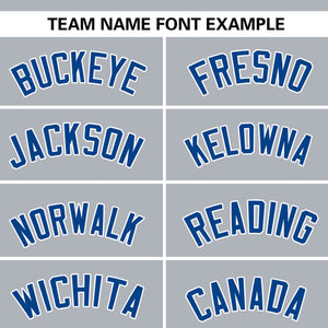 Custom Gray Royal Personalized Flame Graffiti Pattern Authentic Baseball Jersey