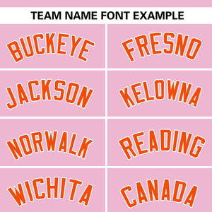 Custom Light Pink Orange Personalized Flame Graffiti Pattern Authentic Baseball Jersey