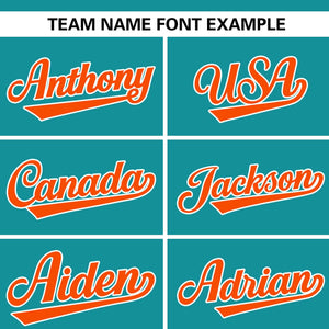 Custom Aqua Orange Personalized Flame Graffiti Pattern Authentic Baseball Jersey