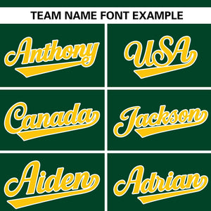 Custom Green Gold Personalized Flame Graffiti Pattern Authentic Baseball Jersey