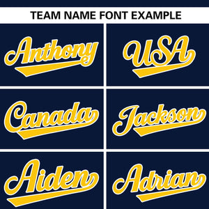 Custom Navy Gold Personalized Flame Graffiti Pattern Authentic Baseball Jersey