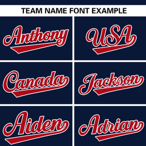 Custom Navy Red Personalized Flame Graffiti Pattern Authentic Baseball Jersey