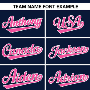 Custom Navy Pink Personalized Flame Graffiti Pattern Authentic Baseball Jersey