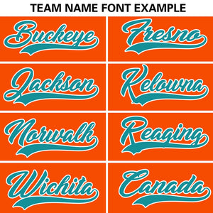 Custom Orange Aqua Personalized Flame Graffiti Pattern Authentic Baseball Jersey