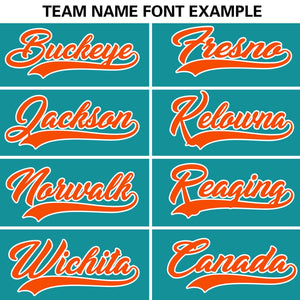 Custom Aqua Orange Personalized Flame Graffiti Pattern Authentic Baseball Jersey