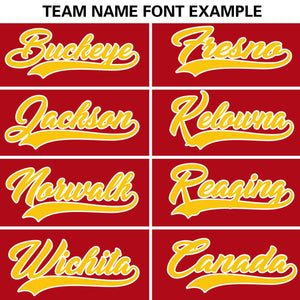 Custom Red Gold Personalized Flame Graffiti Pattern Authentic Baseball Jersey