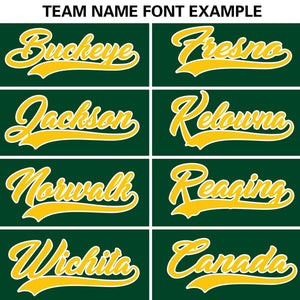 Custom Green Gold Personalized Flame Graffiti Pattern Authentic Baseball Jersey